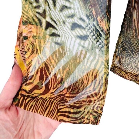 ND New Directions S Sheer Open Front Top Colorful Mixed Animal Print - Picture 2 of 5
